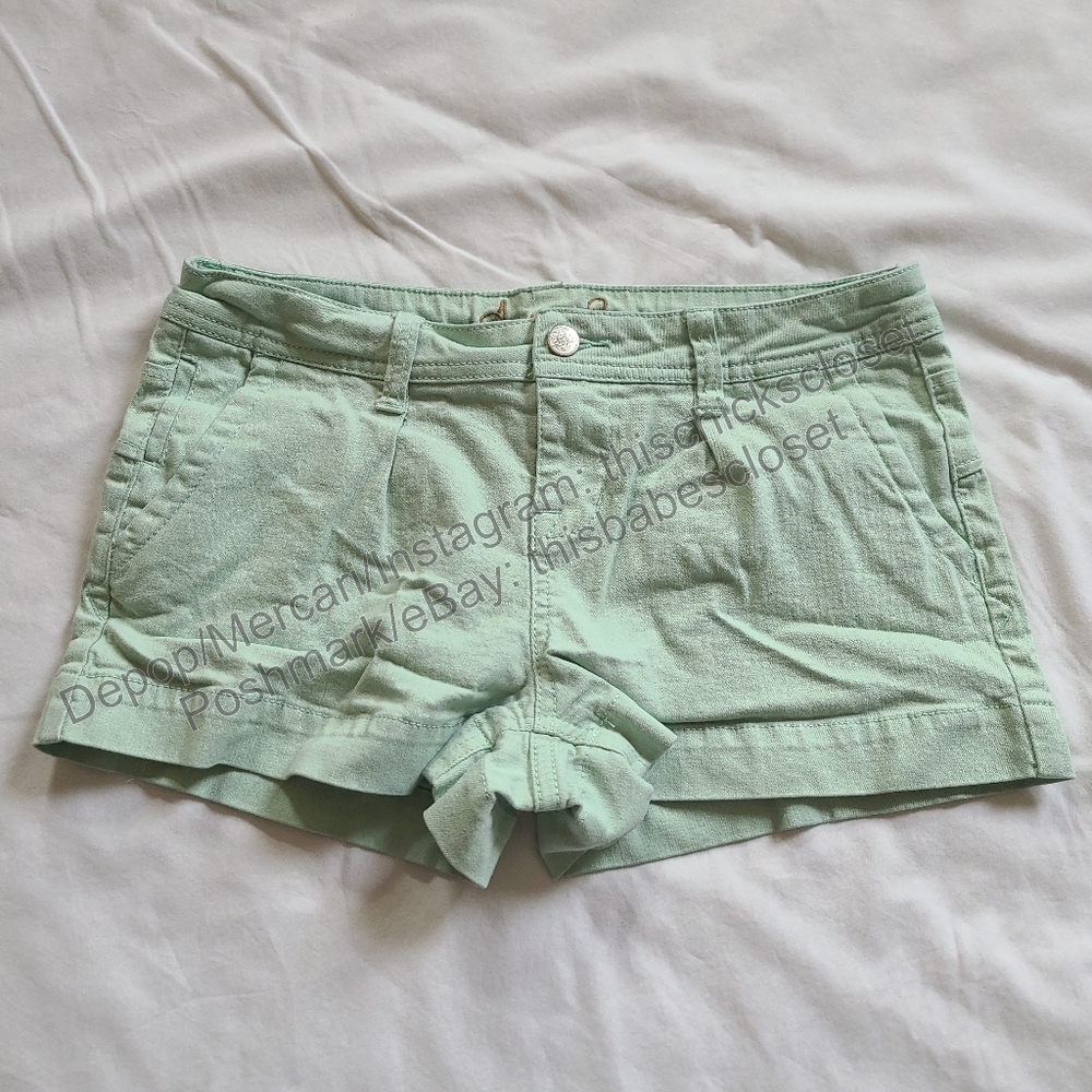 ❤️EUC American Rag Cie Mint Green Denim Jeans Spring Summer Short Shorts, 5